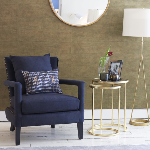 Dauphine Floor Lamp with Portobello Armchair and Nesting Table