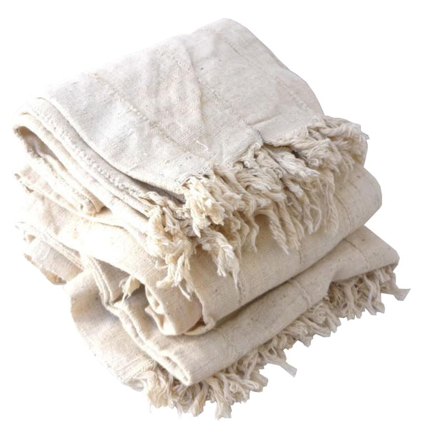 Cream cotton throw folded