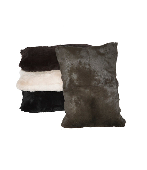 Black and White Shikari Rabbit Fur Cushion