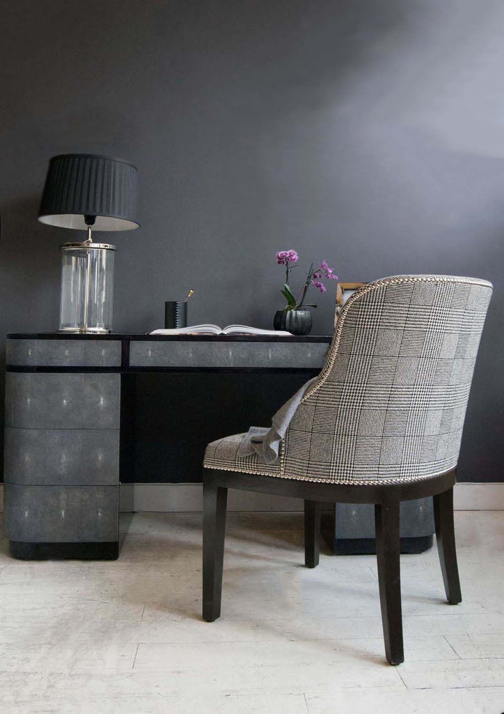 Deco Shagreen Desk with chair and decor