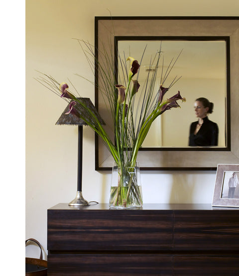 Deco Mirror on wall above side table