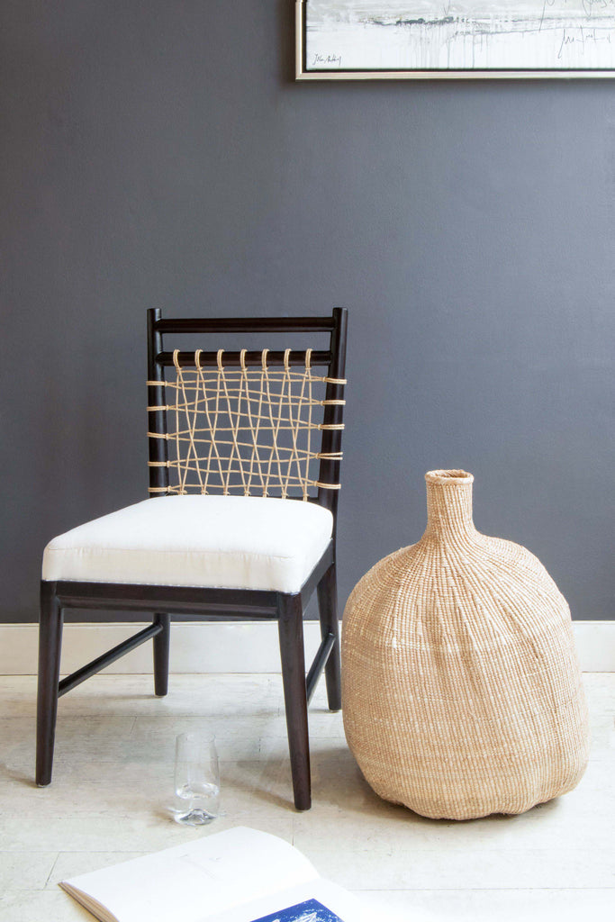 Maasai Mara Occasional Dining Chair with Organic Gourd Basket