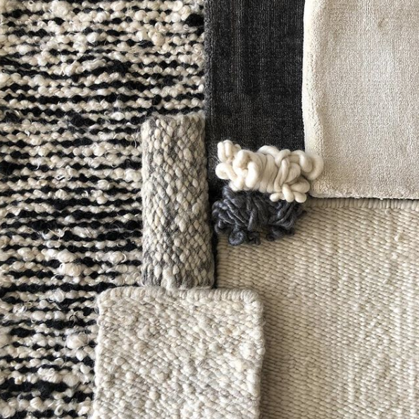 Karakul rug swatches and Texture Moodboard