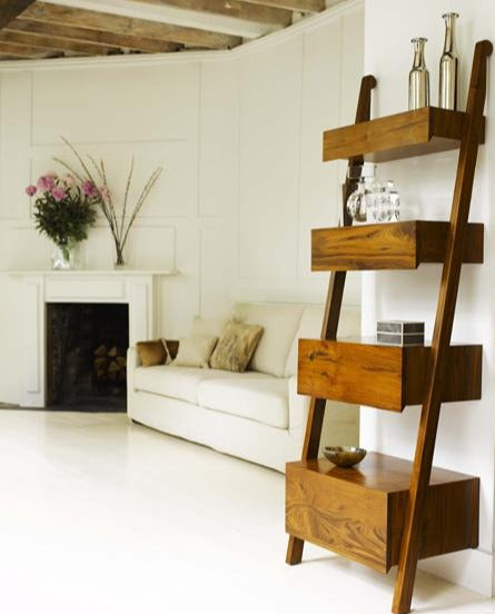 Shikari leaning shelf with drawers in lounge