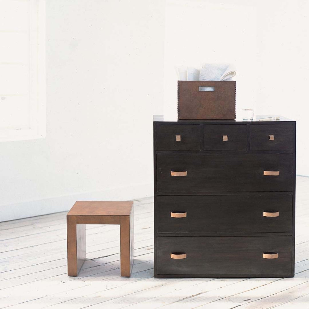 Shikari Chest of Drawers with Magazine box and stool