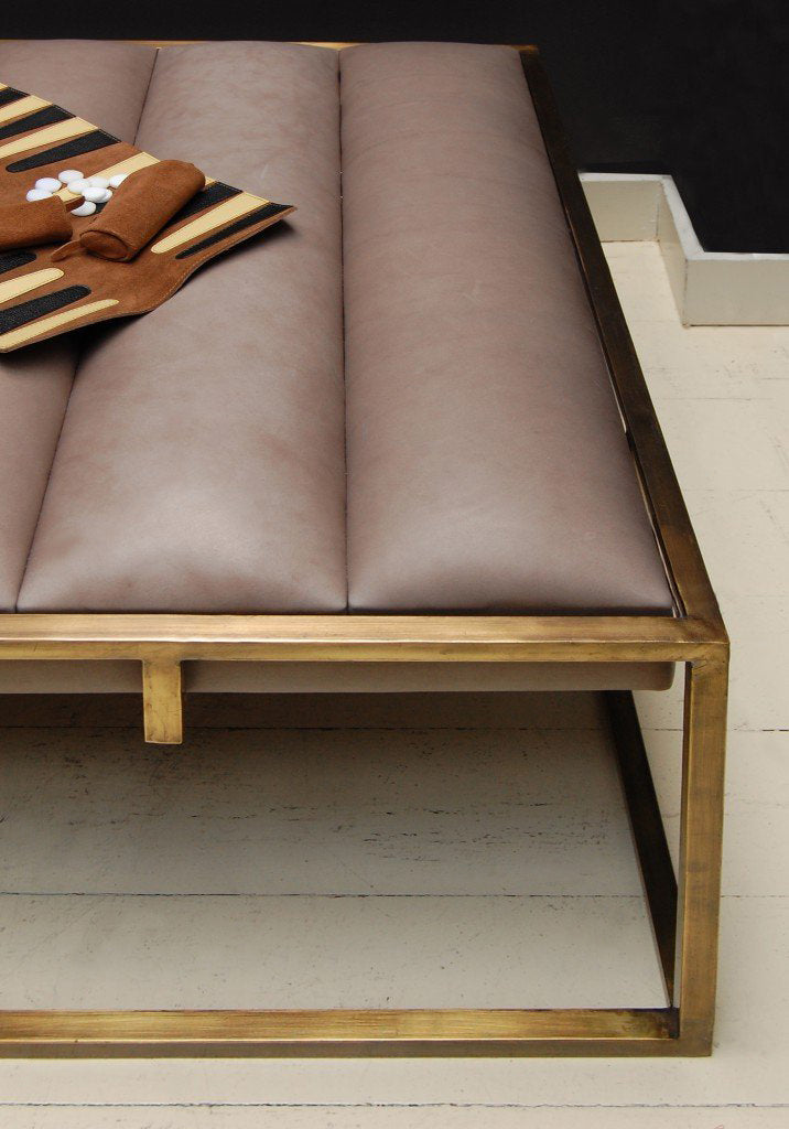 Metro Ottoman with backgamon set corner detail