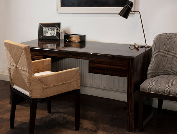 Metro Ebony desk with Maasai mara chair and Art Deco chair