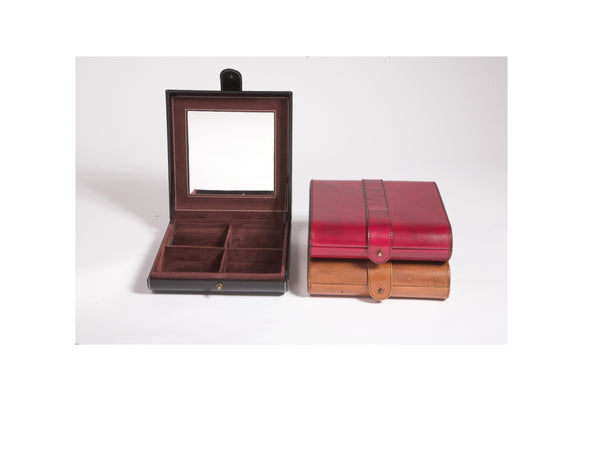 Havana Jewellery Box in black red and tan