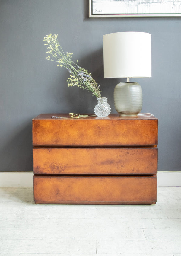 Havana 3 Drawer Side Table with light and vase