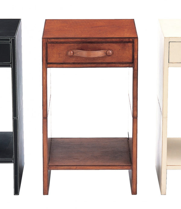 Havana Side Table Leather Brown