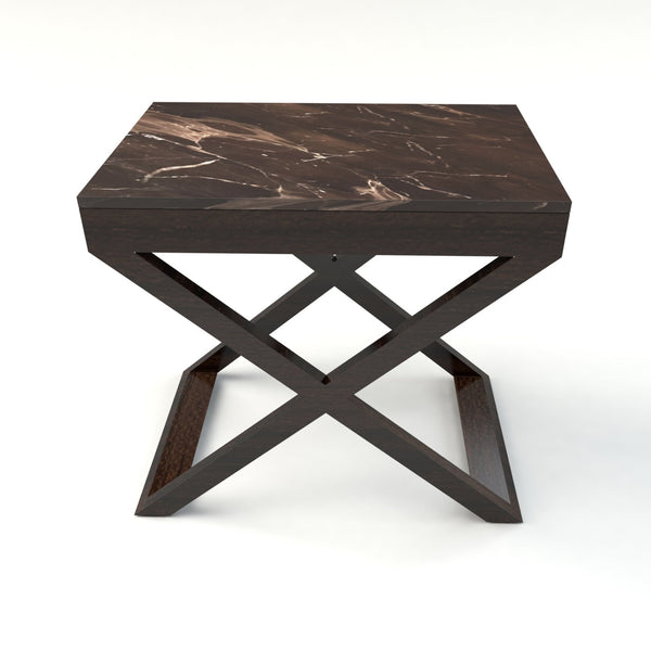 Metro Marble Top Emperador Side Table