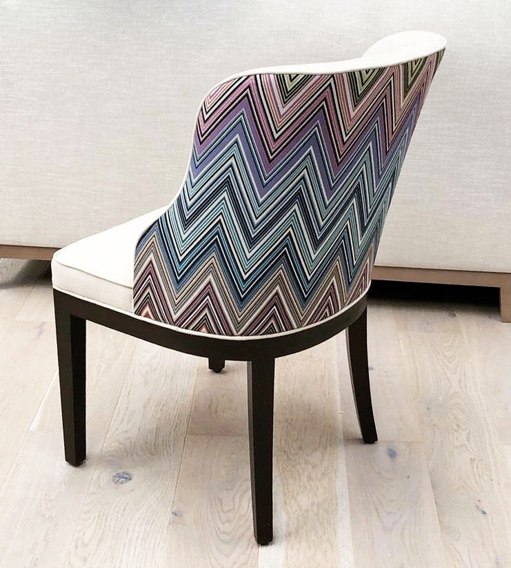 Deco Curved Back Dining chair with Missoni Fabric