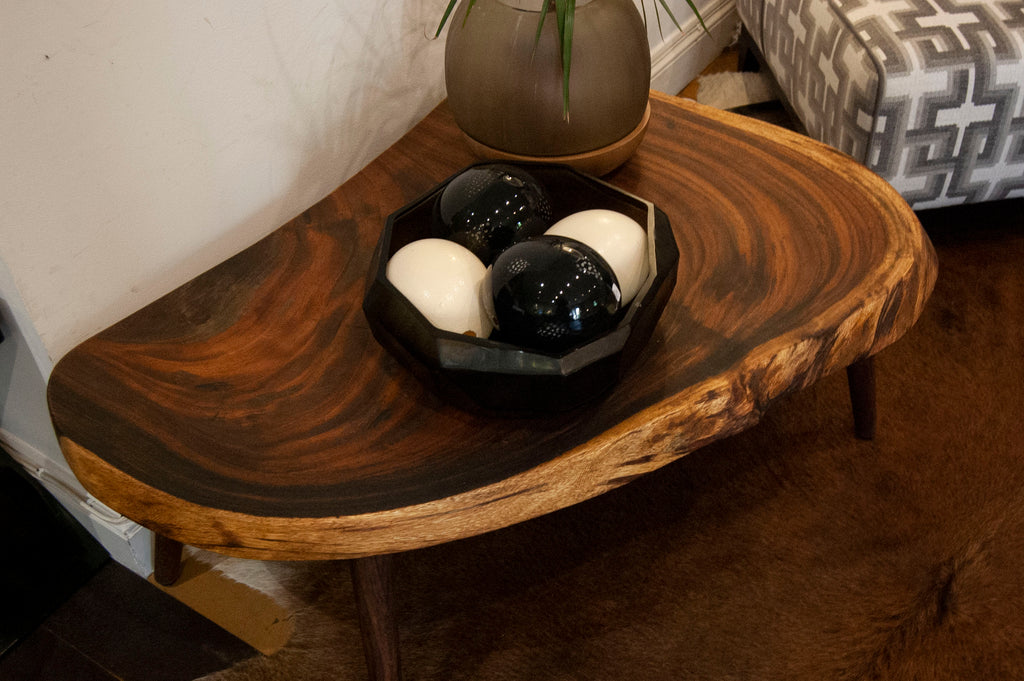 Shikari Raw Wood Coffee Table Top View in House