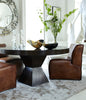 Shikari Dining Table with Leather chairs horn bowls and other decor