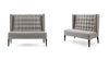 Grey Highback bench front and side