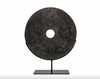 Yubi Decorative Black Marble Disk with circles 