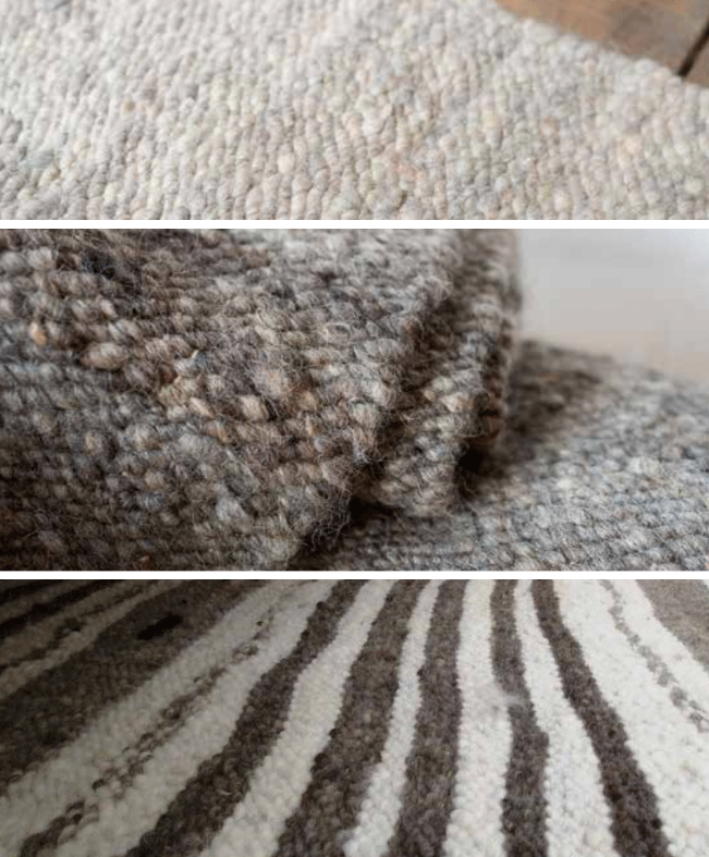 Karakul rug three photos of textures