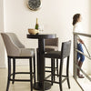 Deco Curved Back Bar Stool in house with table and clock