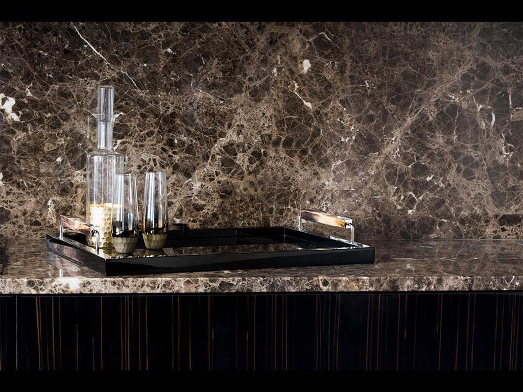 Lacquered Arca Horn Tray on marble kitchen