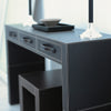 Havana Black Leather Console with stool and decor