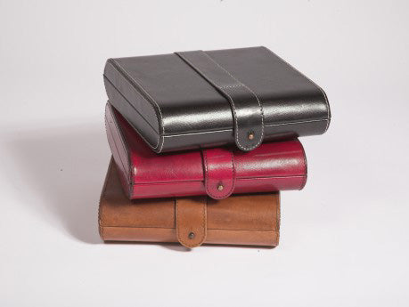 Stack of Havana Leather Jewellery boxes