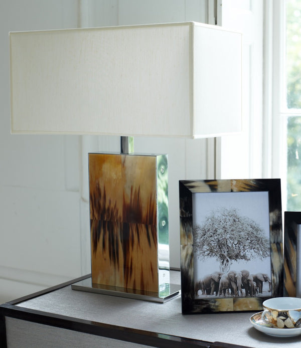 Rectangular Arca Horn Table Lamp In House With Decor