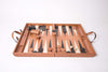 Backgammon set from front on white