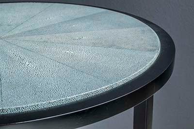 Shagreen Top Detail on Triangle side table