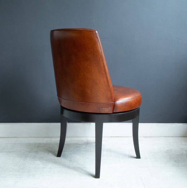 Back of brown leather Havana Swivel Desk Chair